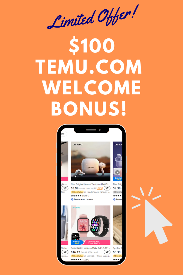 Temu.com $100 welcome bonus free gift